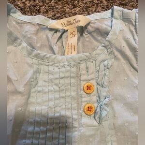 Matilda Jane Sky Blue Blouse with Yellow Buttons